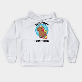 Fun fact I don't care Capybara Unicorn Kids Hoodie